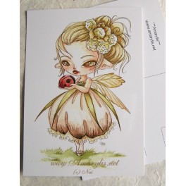 Carte d'art A6 "Fairy and the ladybird"